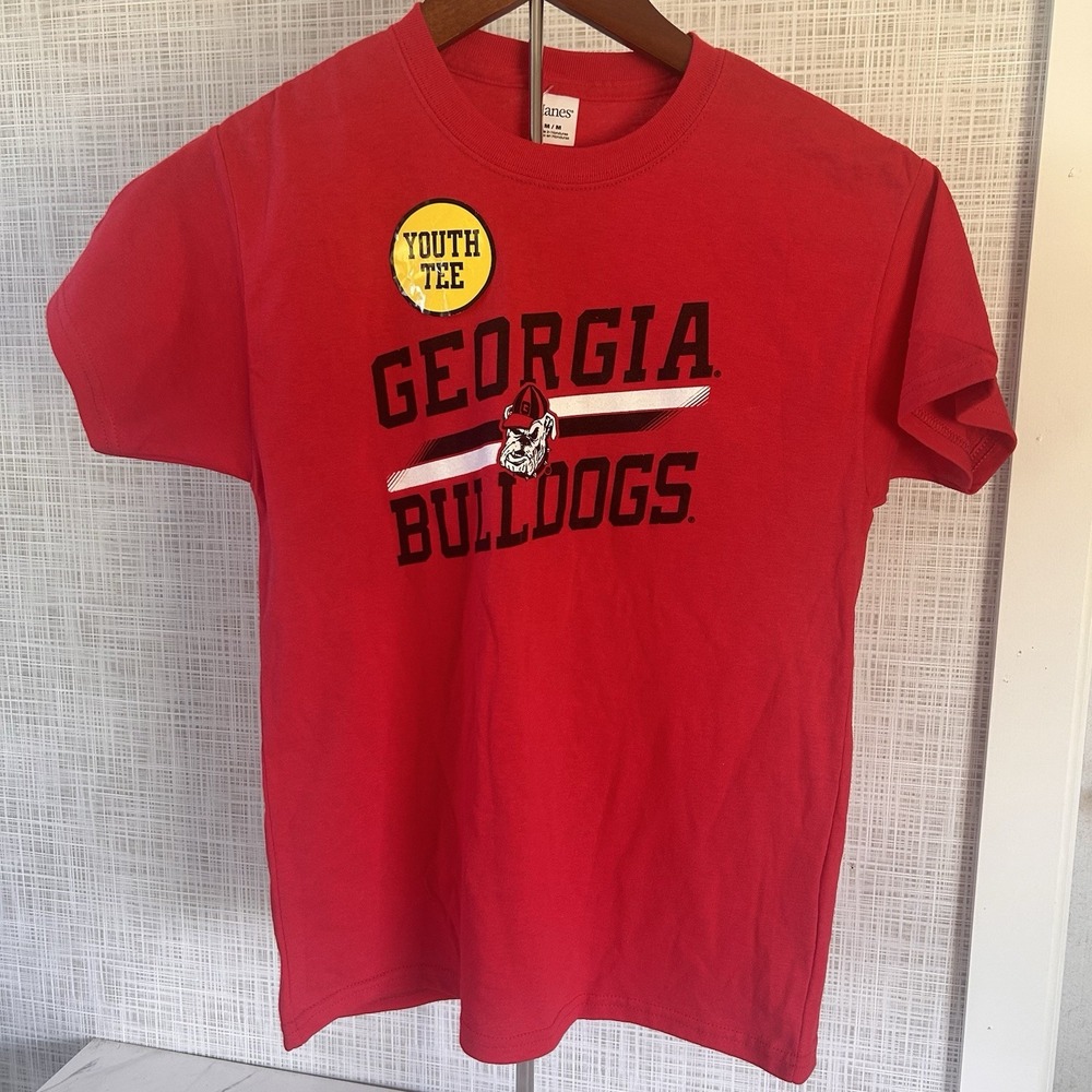 Georgia Bulldogs Kid's T Shirt Youth Size Medium Red Black White UGA New! BxDD